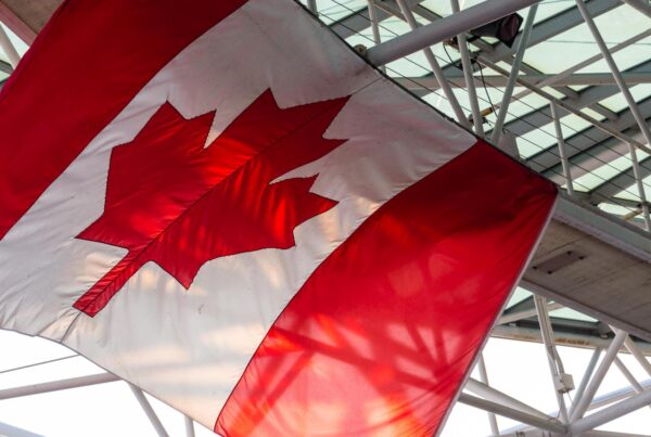 Canada flag after arriving to Canada new