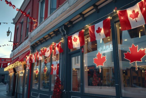 canada flag after entering Canada with new visa
