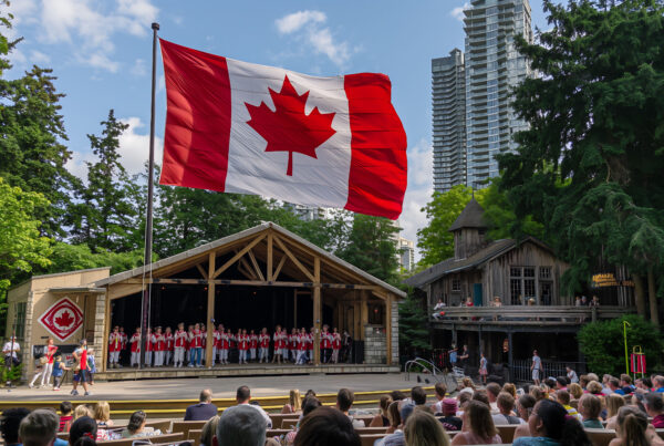 canada flag after immigration with visa program