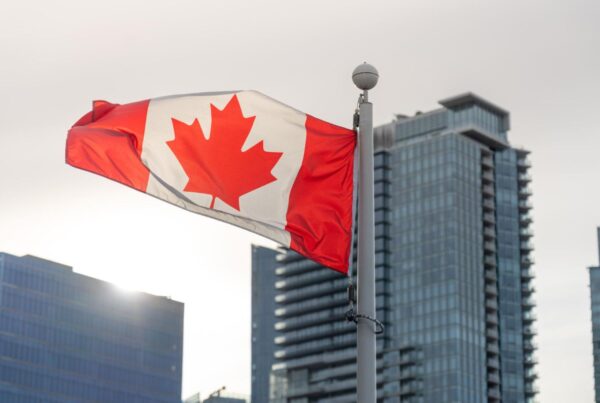 canada flag in Toronto under new Bill C immigration law passed