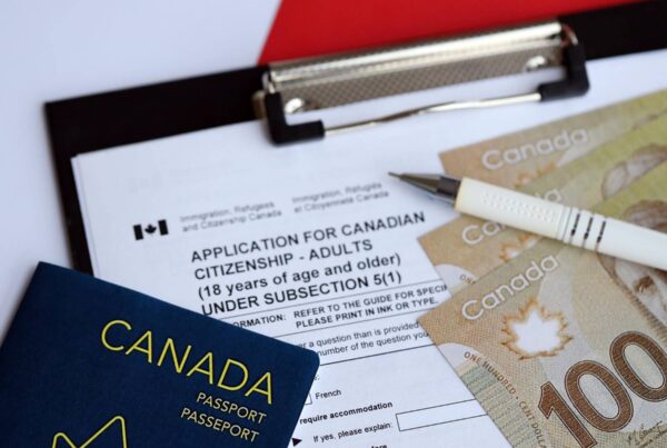 filling out new Canadian application papers